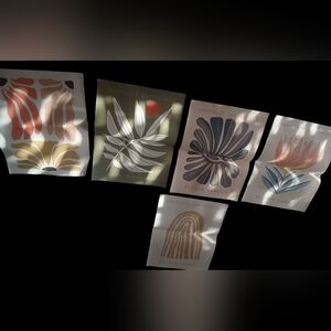 Abstract Art Print Set Of 5 New 12x15